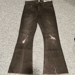 Flared black jeans